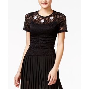 Shift Juniors Embellished Lace Top